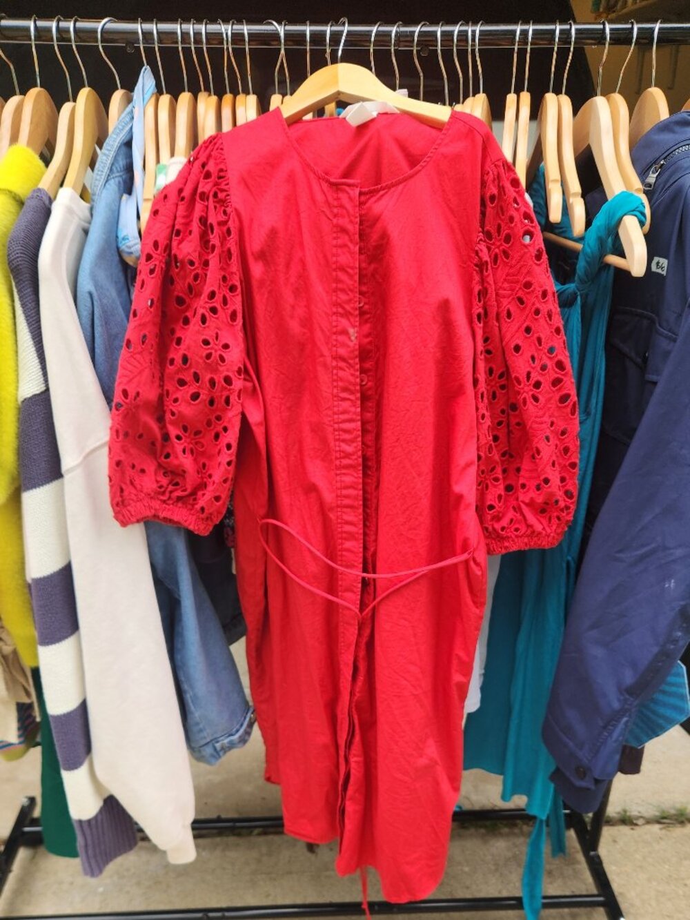 H&M Red Eyelet Dress